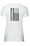 WOMEN'S LVBLSD FLAG - WHITE V-NECK