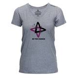 BE THE CHANGE V-NECK TEE - GRAY