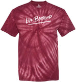 MEN'S MAROON LIVE BLESSED TIE DYE TEE